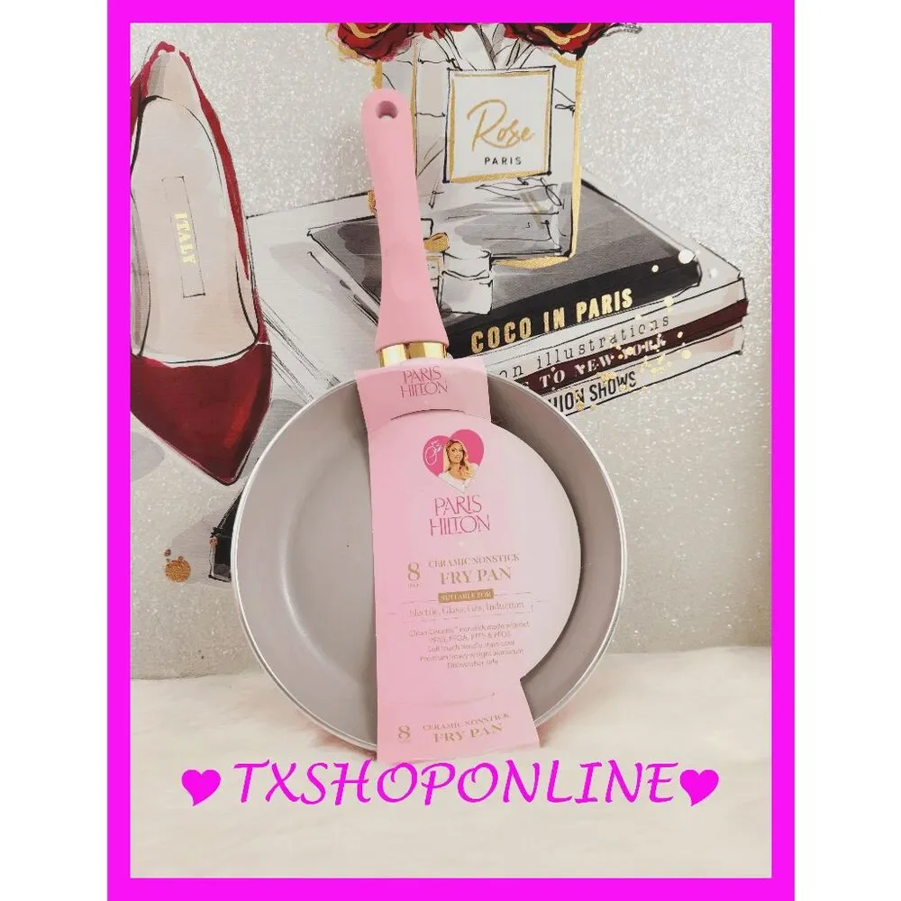 💗🍳{Paris Hilton} Pink Ceramic nonstick fry pan 🍳💗 NEW